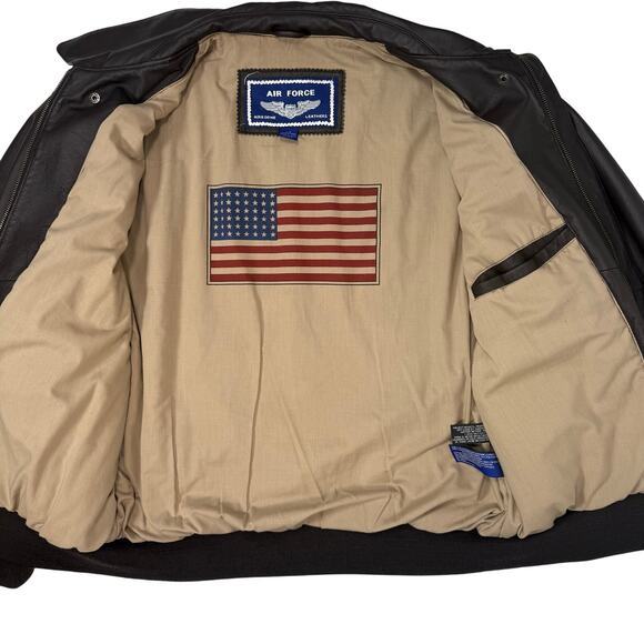 Air Force Airborne Leathers Men’s L Pilot Jacket Brown Genuine Leather - Picture 4 of 11